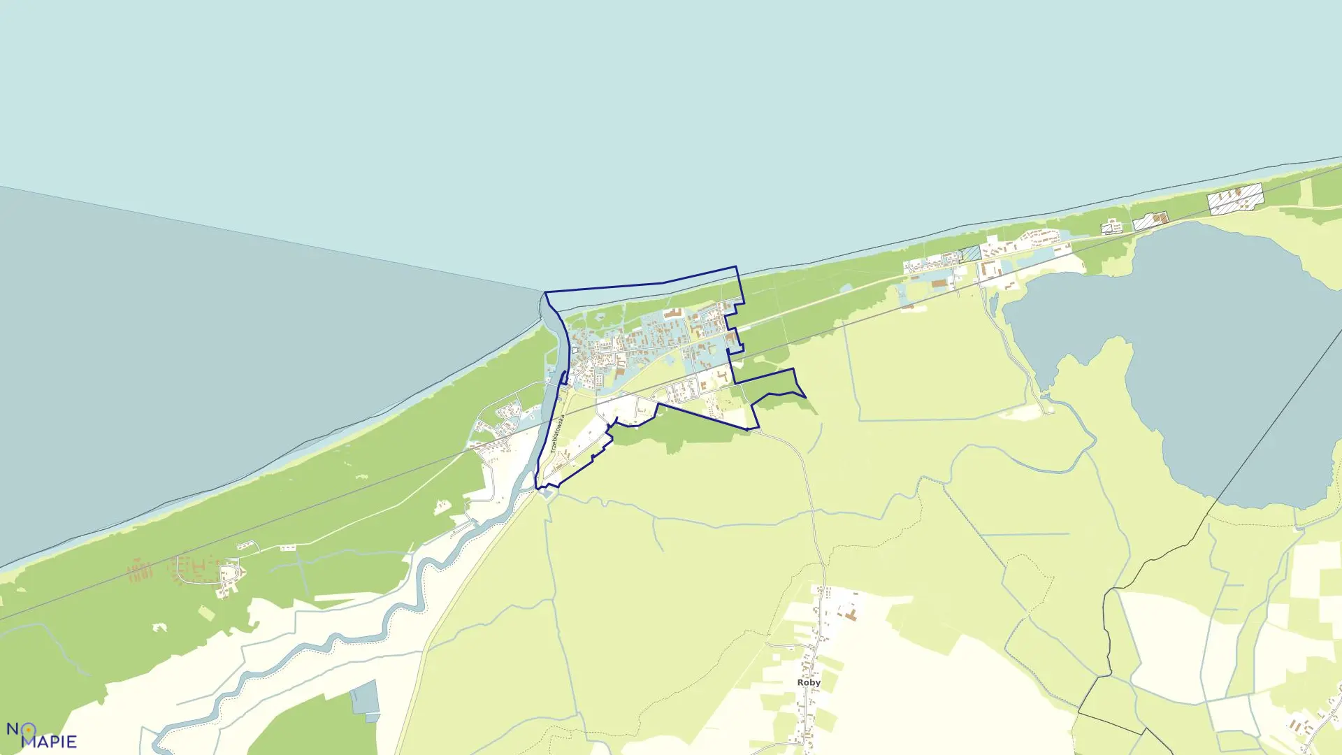 Mapa obrębu Mrzeżyno - 1 w gminie Trzebiatów