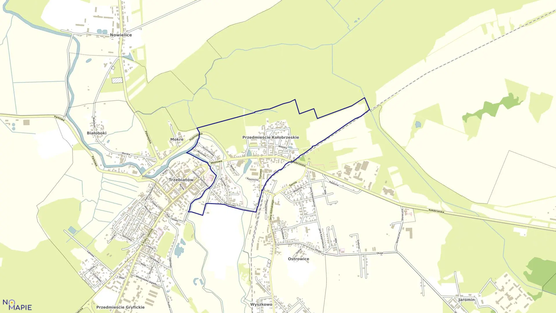 Mapa obrębu Trzebiatów -2 w gminie Trzebiatów