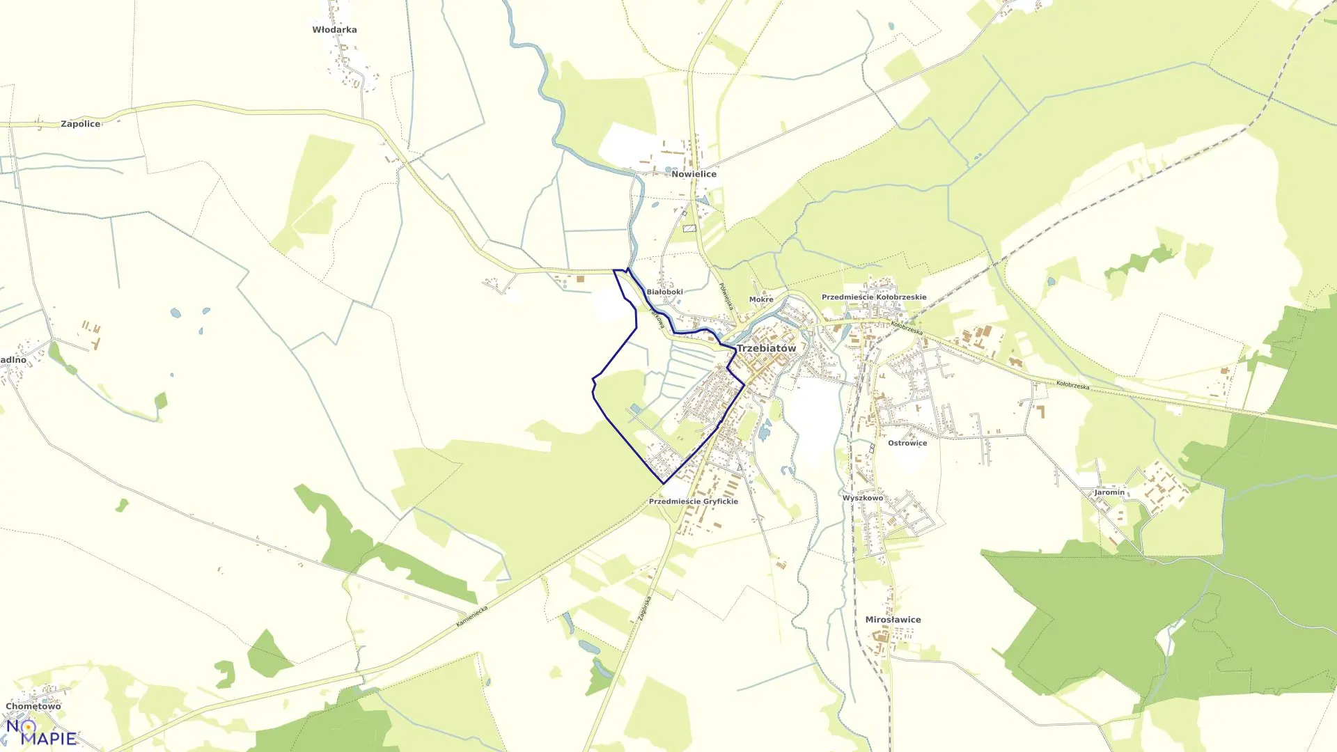 Mapa obrębu Trzebiatów -4 w gminie Trzebiatów